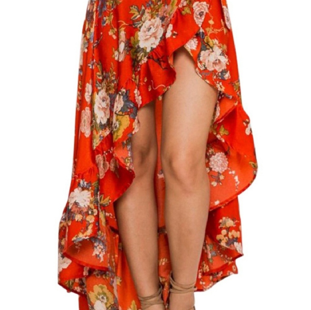 Jealous Tomato Ruffle Wrap Maxi Skirt